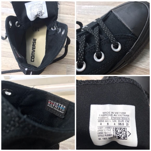 NWT Converse Shield Canvas HI Black W AUTHENTIC - Picture 7 of 7